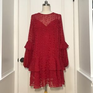 BCBG Metallic chiffon Mini dress SZ2-4 Holiday